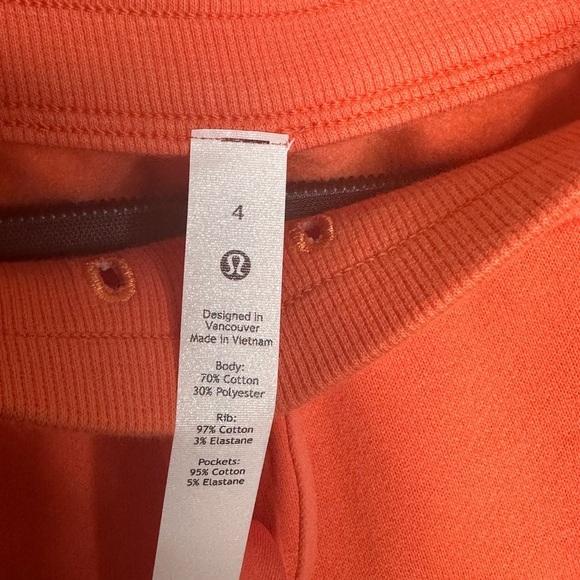 Lululemon Scuba High-Rise French Terry Warm Coral Orange - Picture 3 of 7